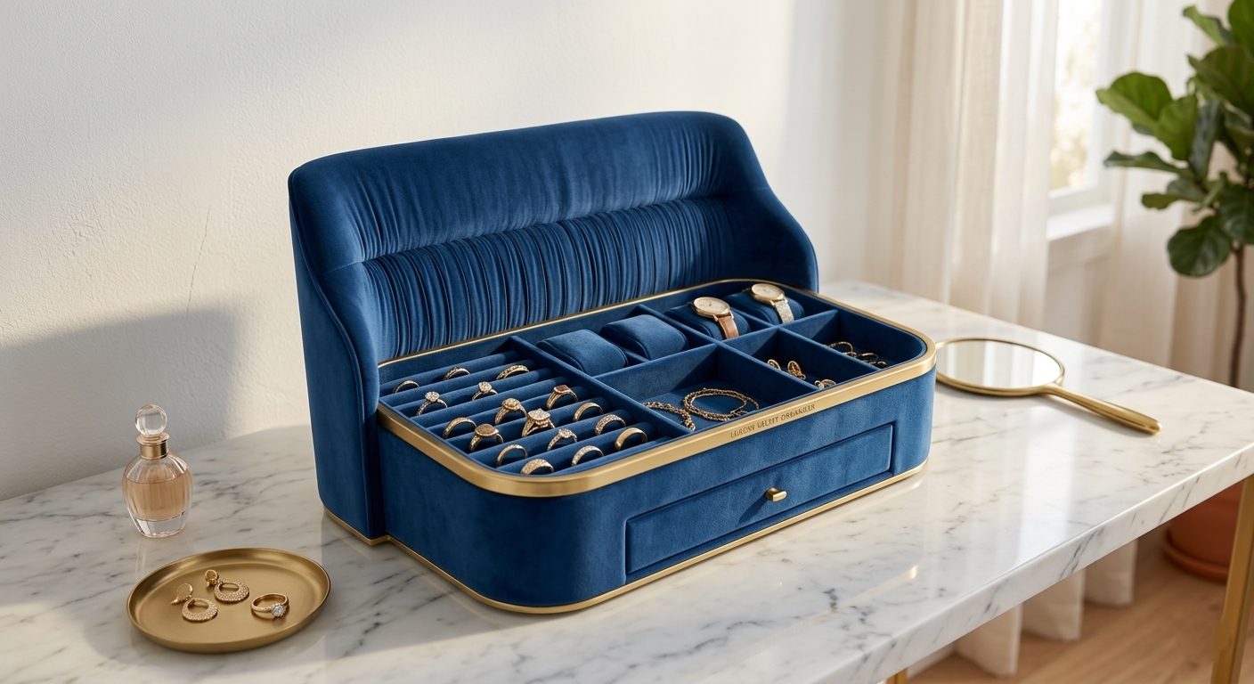 Velvet Jewelry Organizer Box